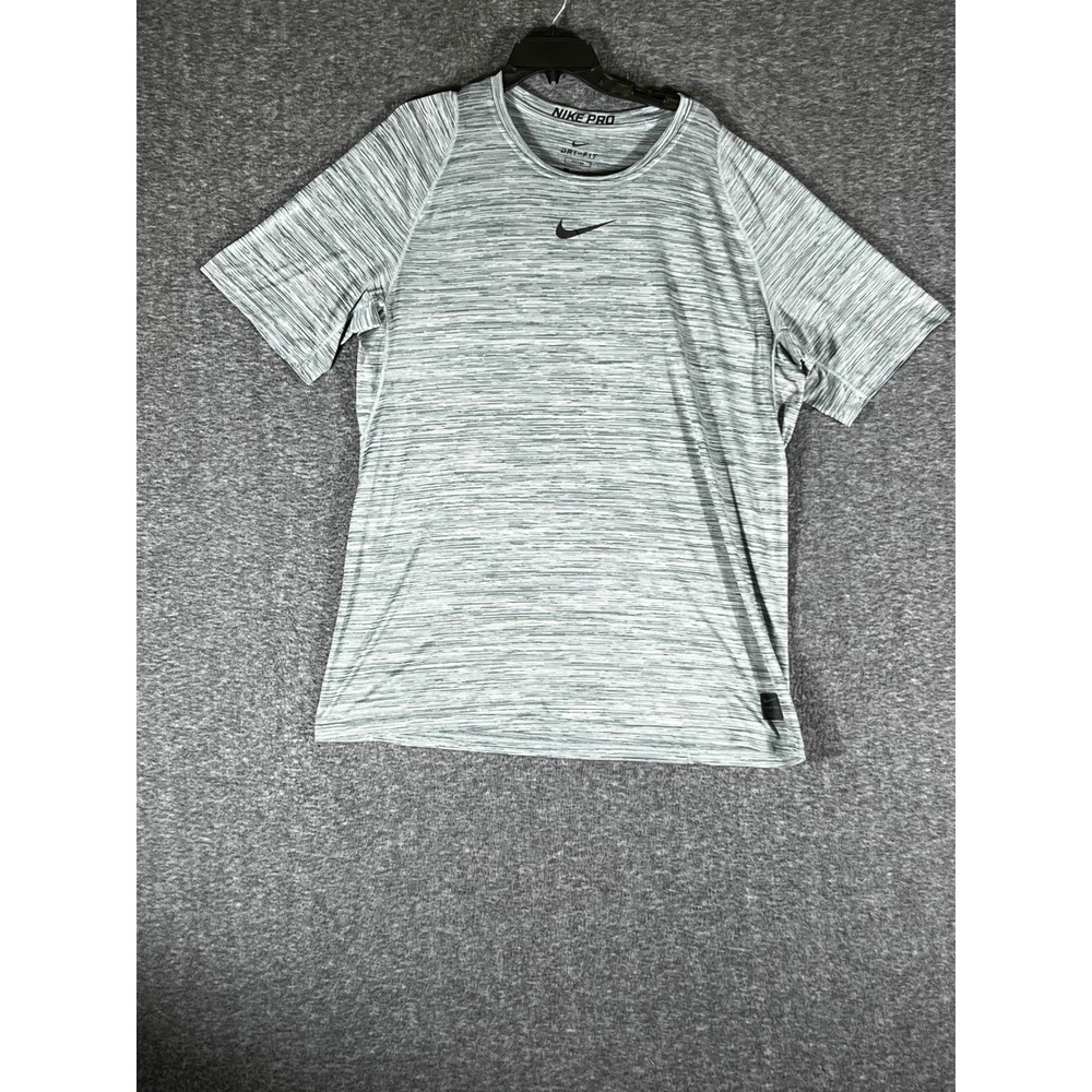 Nike Pro Dri-FIT Mens XL Fitted Space Dye Heathered Grey Training Shirt